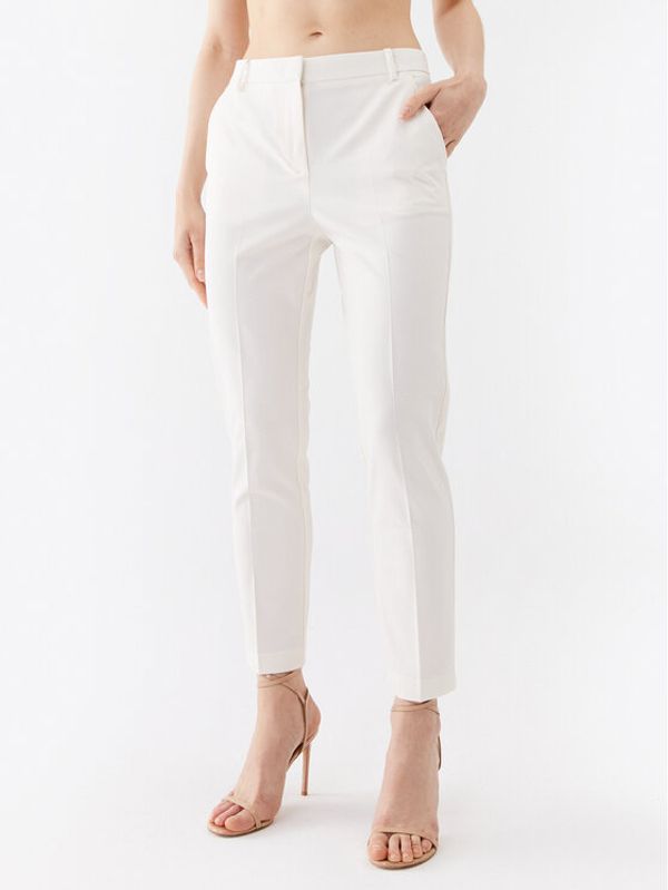 Pinko Pinko Текстилни панталони Bello 100155 A0HO Бял Cropped Fit