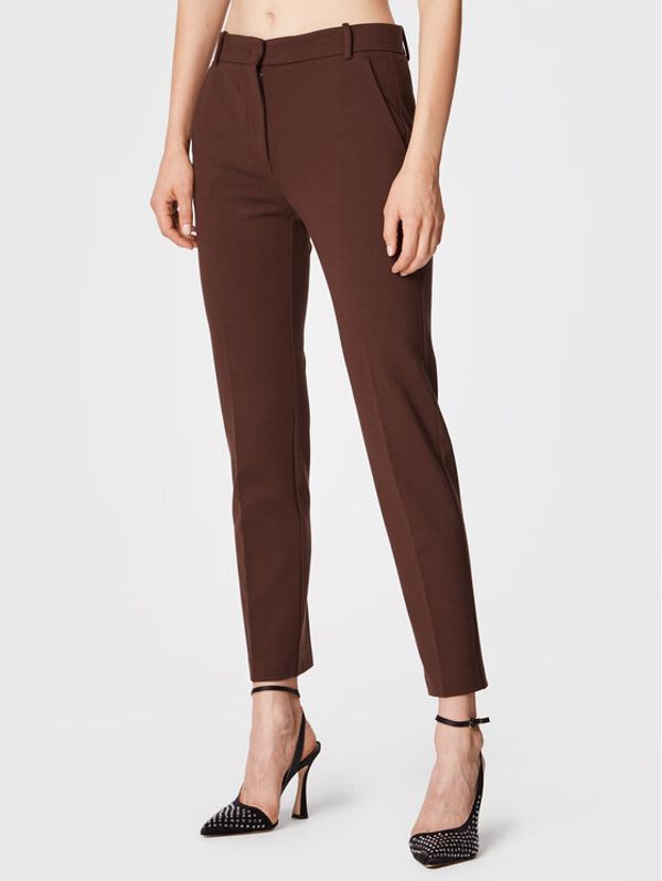 Pinko Pinko Текстилни панталони Bello 1G17VM 1739 Кафяв Slim Fit
