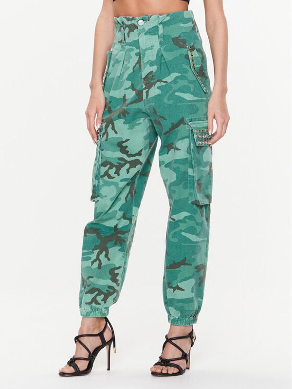 Pinko Pinko Текстилни панталони Fitness Cargo 100336 A0KZ Зелен Relaxed Fit