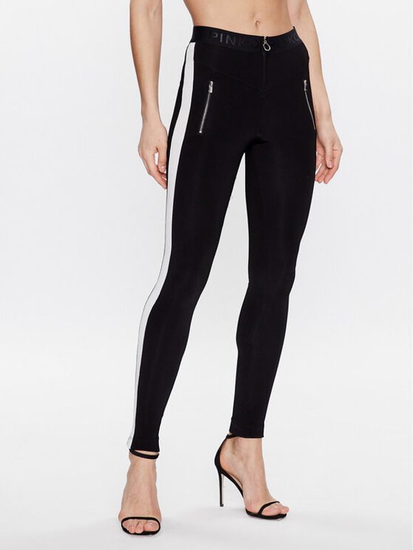 Pinko Pinko Текстилни панталони Patito Pantalone 100434 A0LR Черен Slim Fit