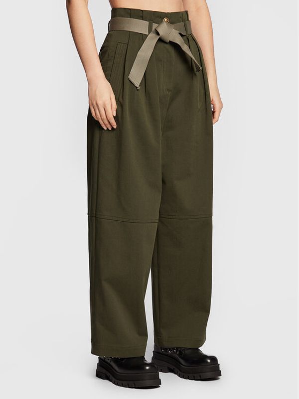 Pinko Pinko Текстилни панталони Penni 1G189X A054 Зелен Relaxed Fit
