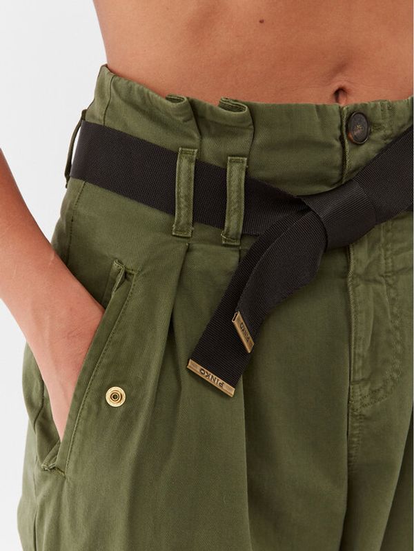 Pinko Pinko Текстилни панталони Ronfare 101840 A0D5 Зелен Relaxed Fit