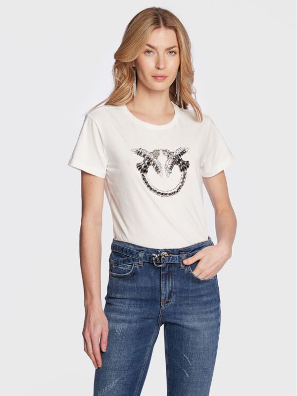 Pinko Pinko Тишърт 100535 A0MA Бял Regular Fit