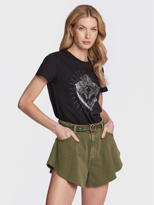 Pinko Pinko Тишърт Bussolotto 100355 A0OO Черен Regular Fit