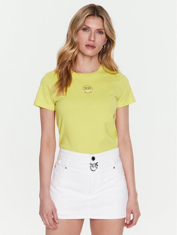 Pinko Pinko Тишърт Bussolotto 100355 Зелен Regular Fit