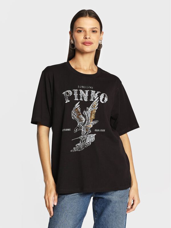 Pinko Pinko Тишърт Locatelli 4 1G18BG Y2UL Черен Relaxed Fit