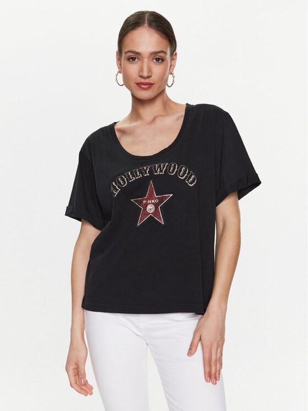 Pinko Pinko Тишърт Moderno 100980 A0TJ Черен Regular Fit