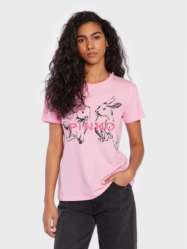 Pinko Pinko Тишърт Terrible 100611 A0TG Розов Regular Fit