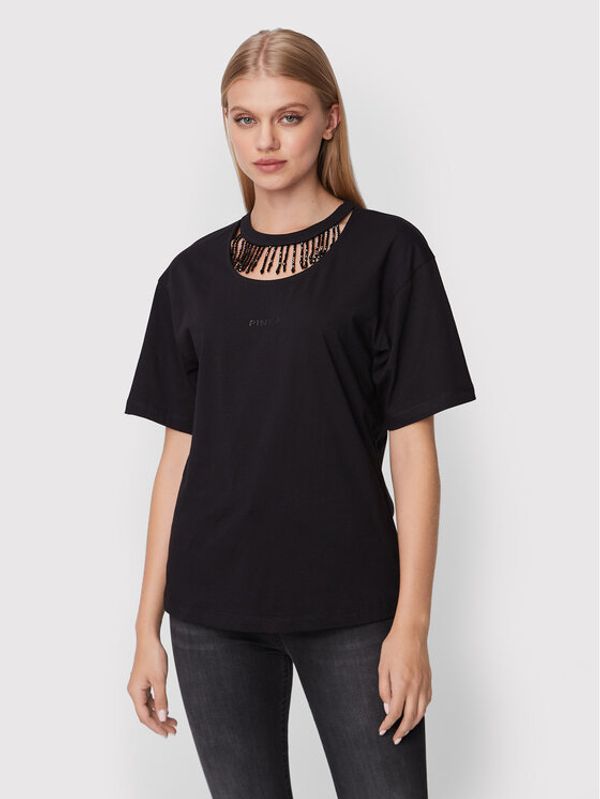 Pinko Pinko Тишърт Tiphanie 1G18AS A06Y Черен Regular Fit