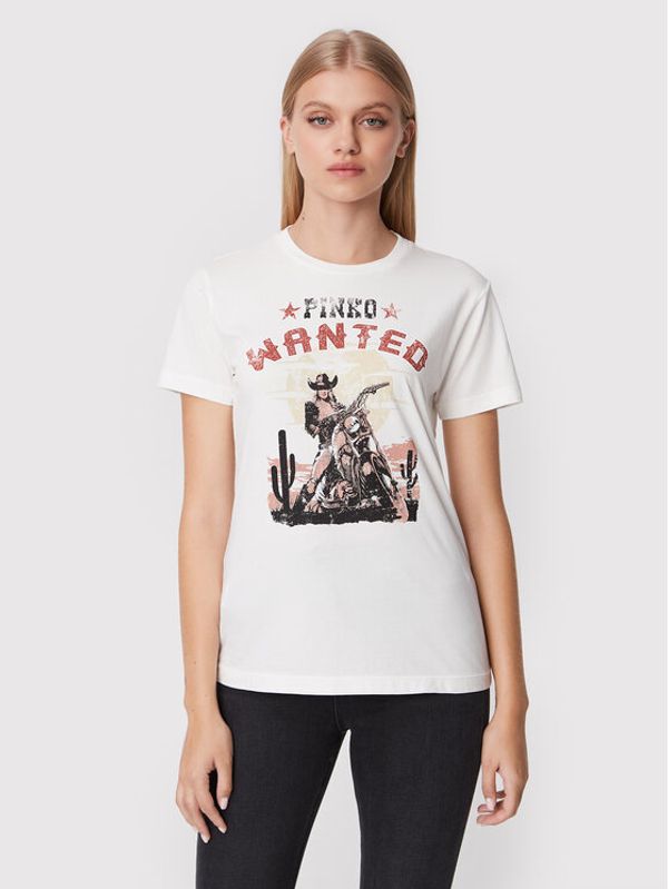 Pinko Pinko Тишърт Tivoli 1 1G18BM Y7WQ Бял Regular Fit
