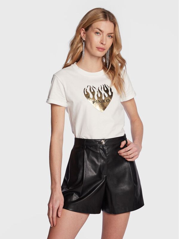 Pinko Pinko Тишърт Tolmezzo 100783 A0PR Бял Regular Fit