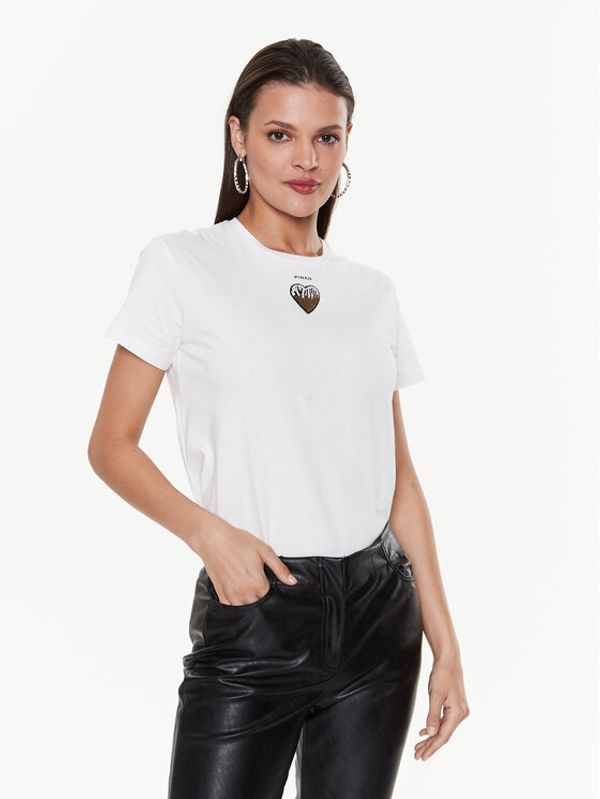 Pinko Pinko Тишърт Trapani 100789 A0PS Бял Regular Fit