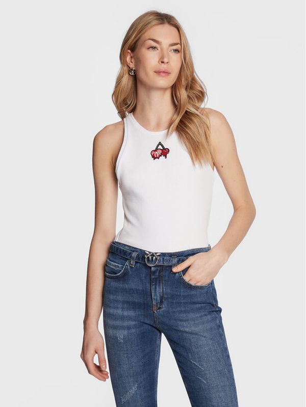 Pinko Pinko топ Distinto 100822 A0PT Бял Slim Fit