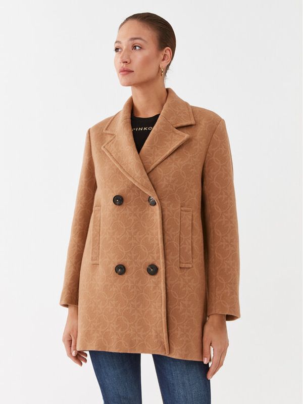 Pinko Pinko Вълнено палто 101875 Y82W Бежов Regular Fit