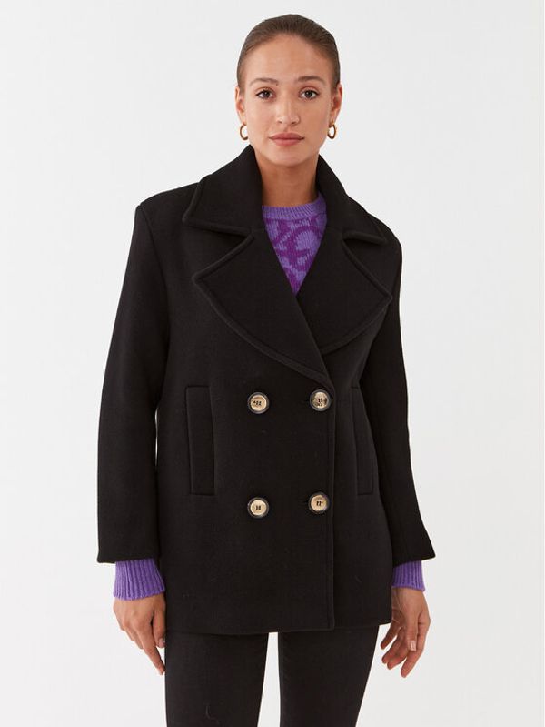 Pinko Pinko Вълнено палто Configutazione Caban 101830 A13B Черен Regular Fit