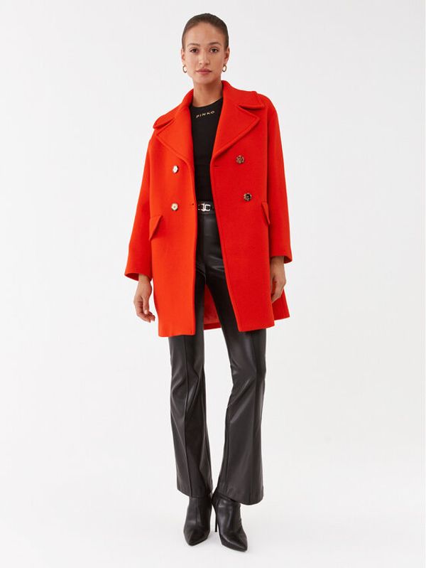 Pinko Pinko Вълнено палто Effetto 101747 Y7DY Червен Regular Fit