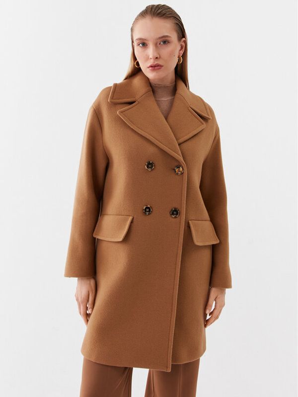 Pinko Pinko Вълнено палто Effetto 101747 Y7DY Кафяв Regular Fit