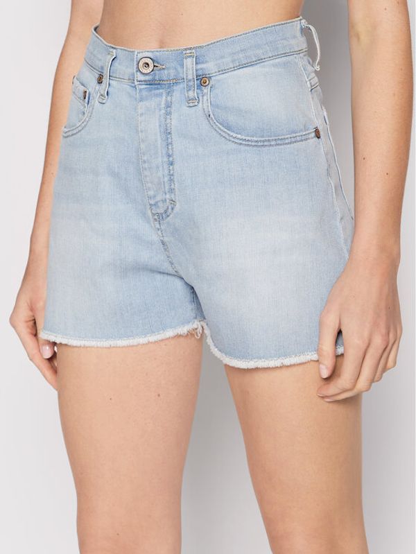 Please Please Дънкови шорти D0GIBQ2N4K Син Relaxed Fit