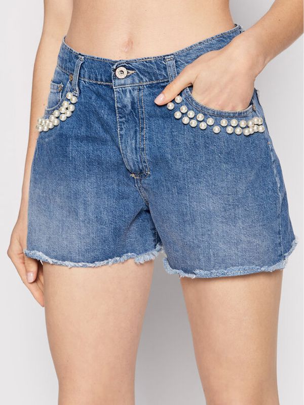 Please Please Дънкови шорти D0GSEH0PVD Син Relaxed Fit