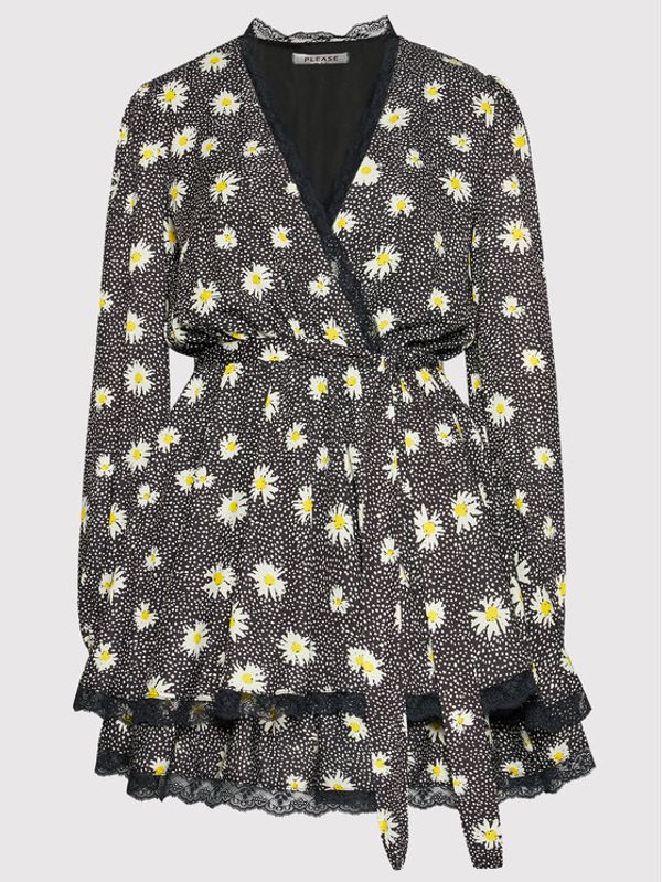 Please Please Ежедневна рокля A1FDAOF000 Черен Regular Fit