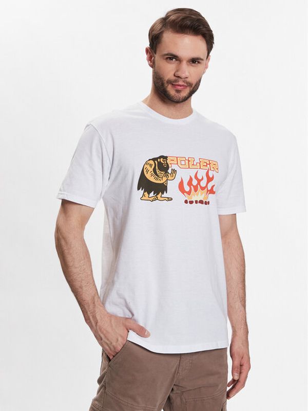 Poler Poler Тишърт 231APM2003 Бял Regular Fit