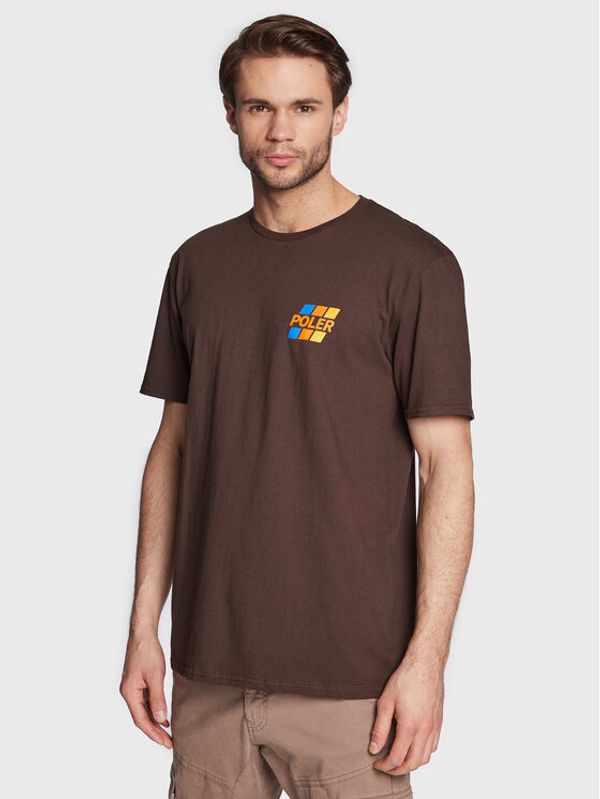 Poler Poler Тишърт Trd 223APM2001 Кафяв Classic Fit