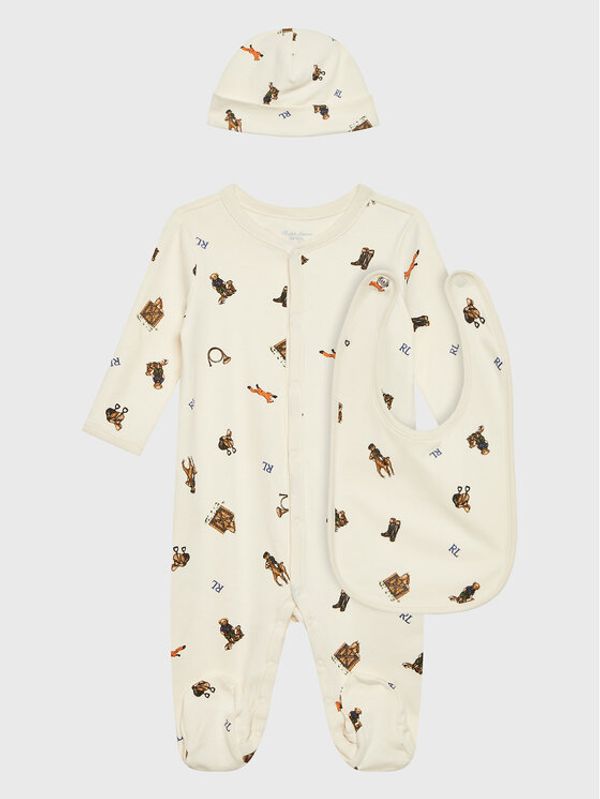 Polo Ralph Lauren Polo Ralph Lauren Бебешки гащеризон със стъпала 320882275001 Бежов