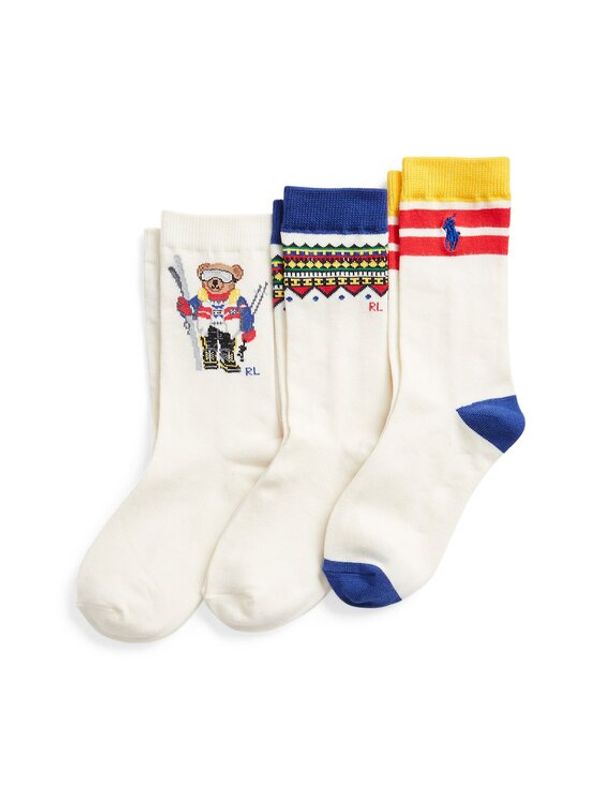Polo Ralph Lauren Polo Ralph Lauren Комплект 3 чифта дълги чорапи детски 444896751001 Бежов