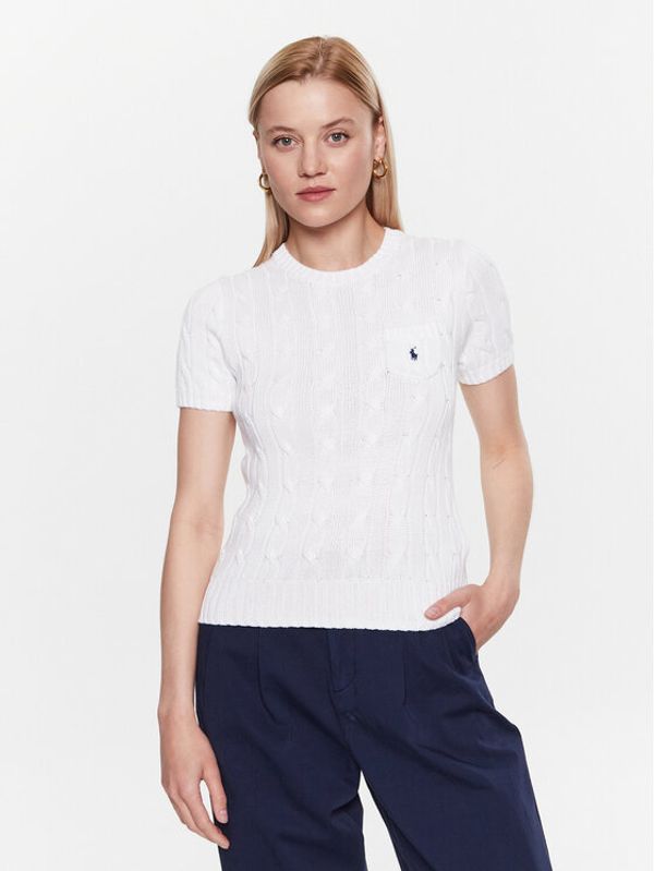 Polo Ralph Lauren Polo Ralph Lauren Пуловер 211895379005 Бял Slim Fit