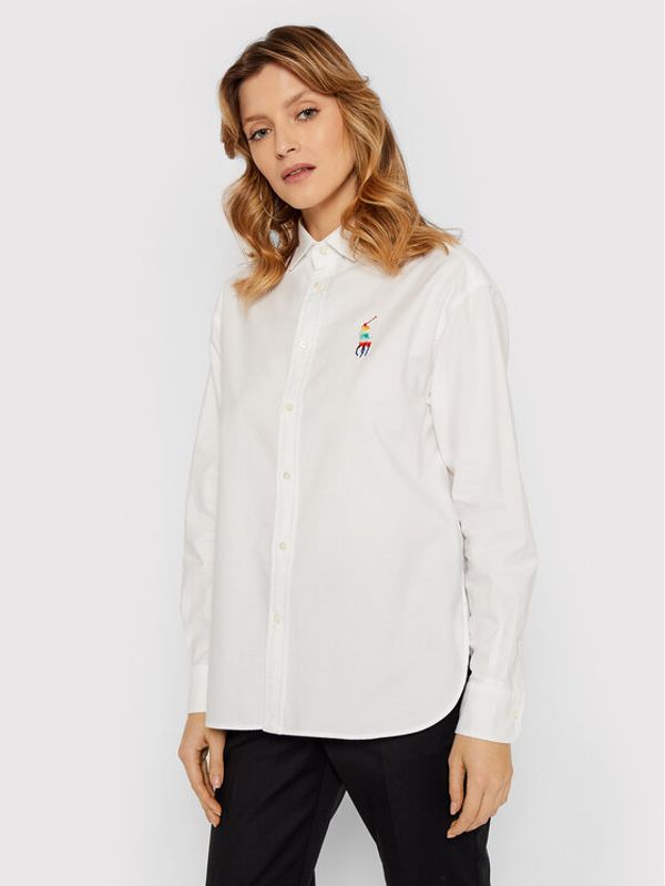 Polo Ralph Lauren Polo Ralph Lauren Риза 211858465001 Бял Regular Fit