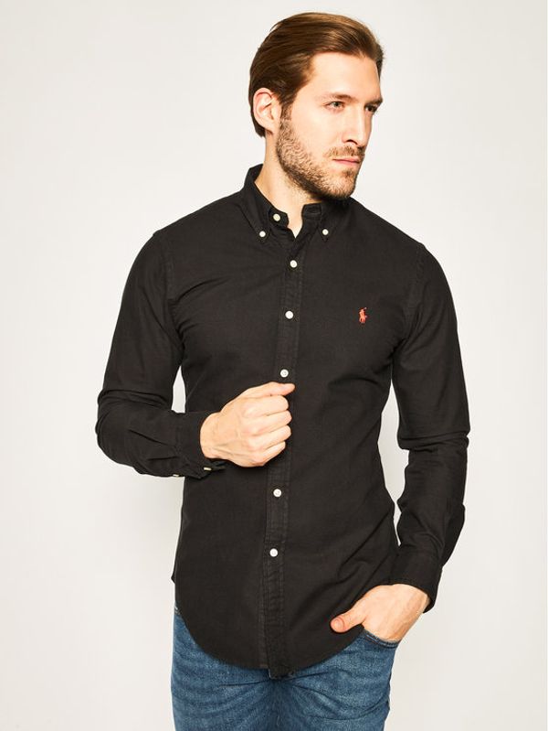 Polo Ralph Lauren Polo Ralph Lauren Риза Bsr 710772288 Черен Slim Fit