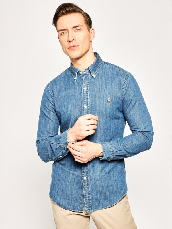 Polo Ralph Lauren Polo Ralph Lauren Риза Core Replen 710548539 Тъмносин Slim Fit