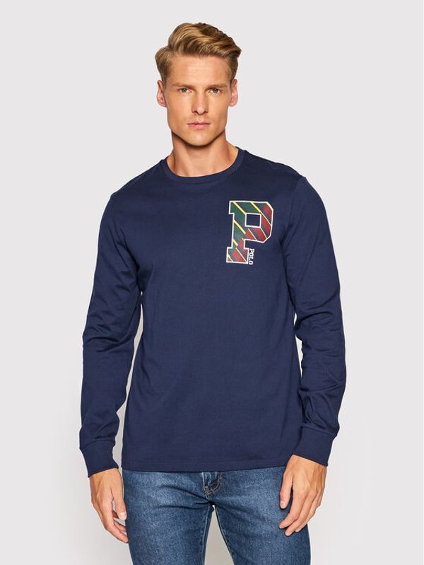 Polo Ralph Lauren Polo Ralph Lauren Тениска с дълъг ръкав Lsl 710853270001 Тъмносин Slim Fit