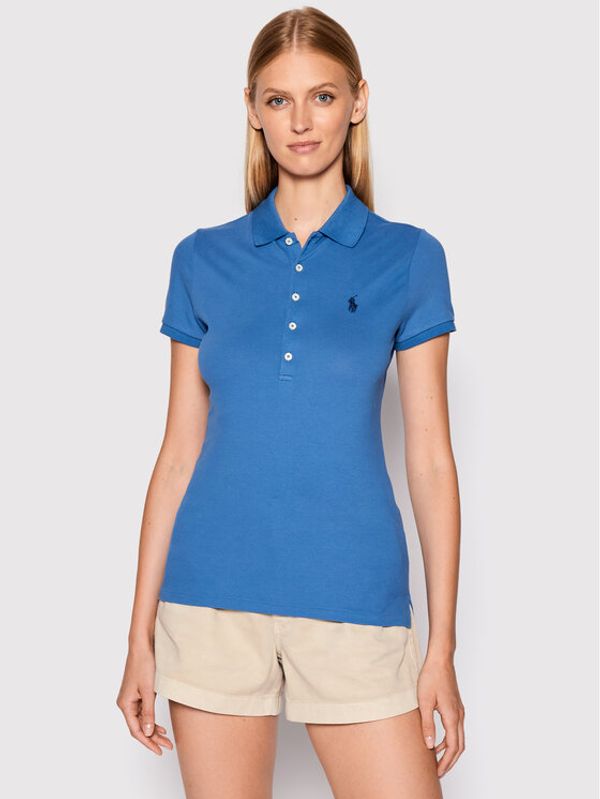 Polo Ralph Lauren Polo Ralph Lauren Тениска с яка и копчета 211870236002 Син Slim Fit