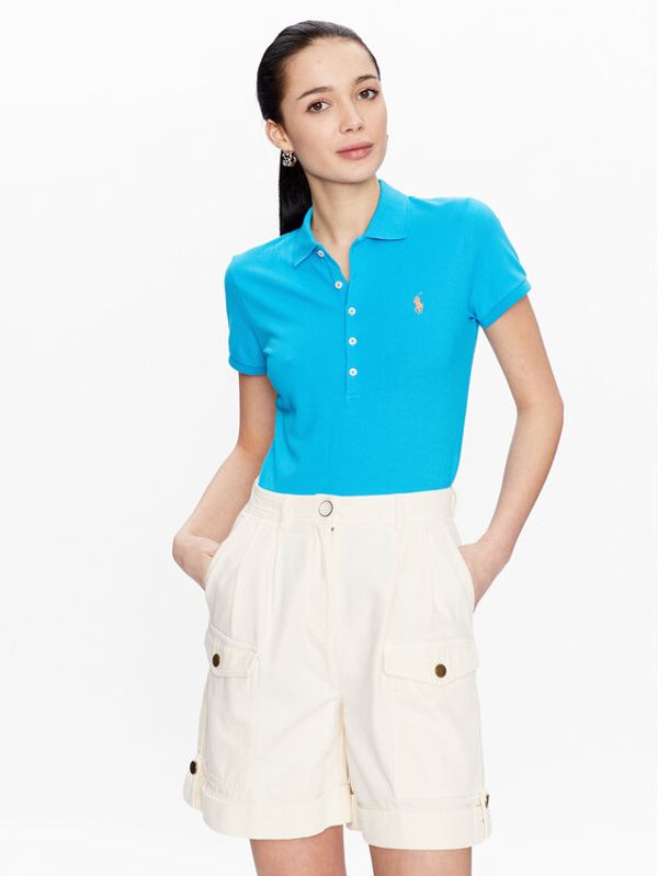 Polo Ralph Lauren Polo Ralph Lauren Тениска с яка и копчета 211870245010 Син Slim Fit