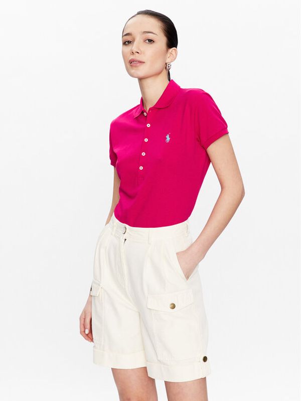 Polo Ralph Lauren Polo Ralph Lauren Тениска с яка и копчета 211870245034 Розов Slim Fit