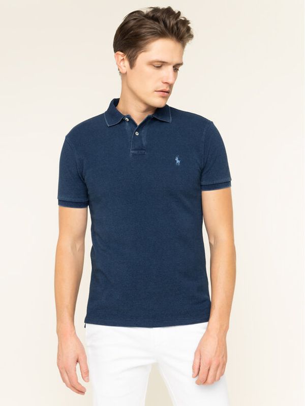 Polo Ralph Lauren Polo Ralph Lauren Тениска с яка и копчета 710536856202 Тъмносин Slim Fit