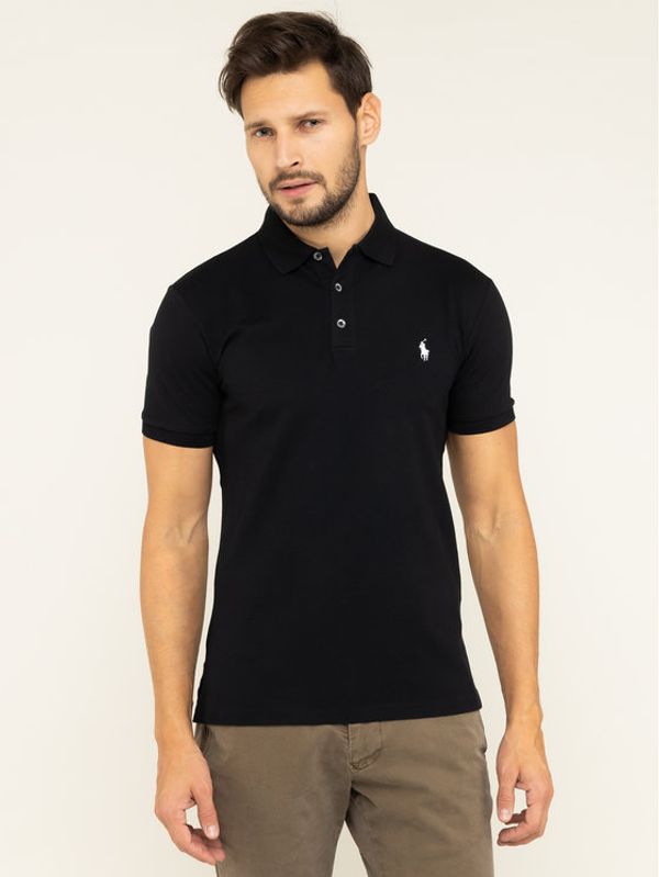 Polo Ralph Lauren Polo Ralph Lauren Тениска с яка и копчета 710541705 Черен Slim Fit