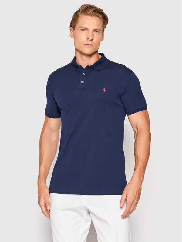Polo Ralph Lauren Polo Ralph Lauren Тениска с яка и копчета 710541705 Тъмносин Slim Fit