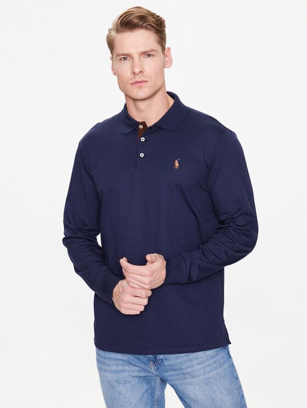 Polo Ralph Lauren Polo Ralph Lauren Тениска с яка и копчета 710671785001 Тъмносин Slim Fit