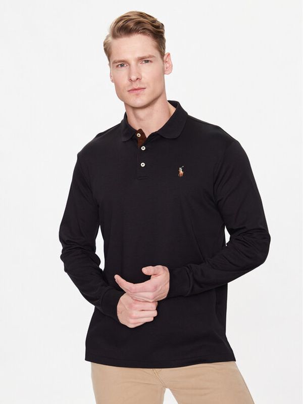 Polo Ralph Lauren Polo Ralph Lauren Тениска с яка и копчета 710671785002 Черен Slim Fit