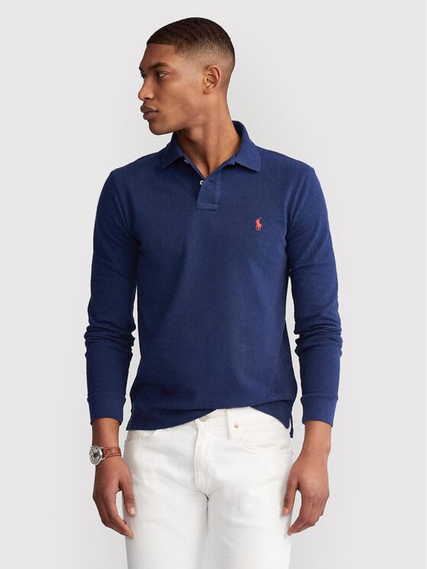 Polo Ralph Lauren Polo Ralph Lauren Тениска с яка и копчета 710681126038 Тъмносин Slim Fit