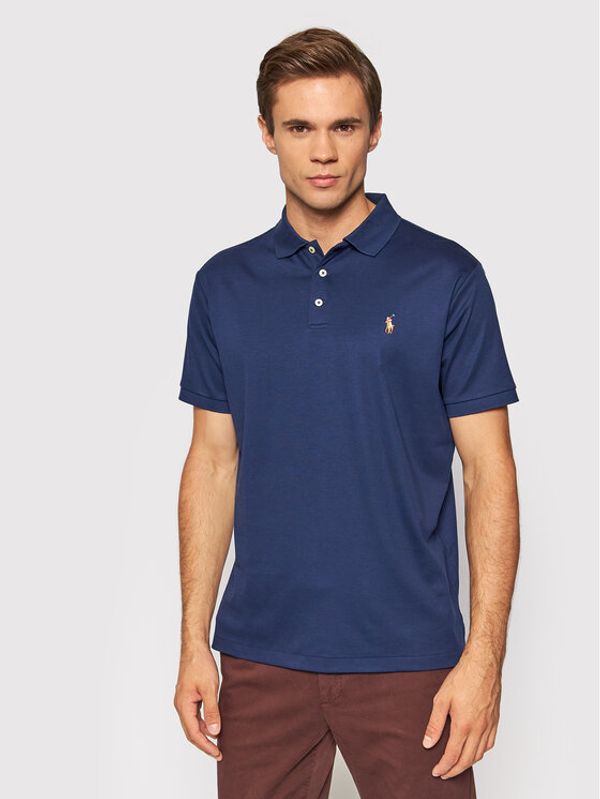 Polo Ralph Lauren Polo Ralph Lauren Тениска с яка и копчета 710713130006 Тъмносин Custom Slim Fit