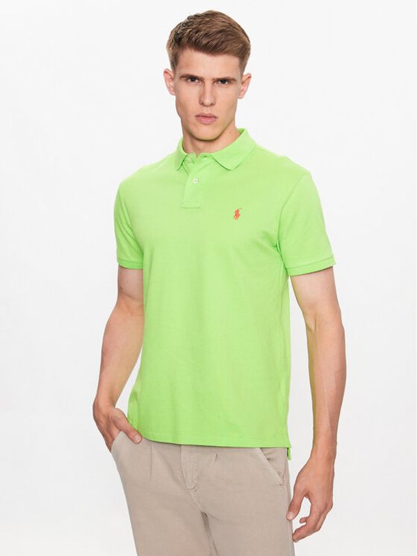 Polo Ralph Lauren Polo Ralph Lauren Тениска с яка и копчета 710795080021 Зелен Slim Fit