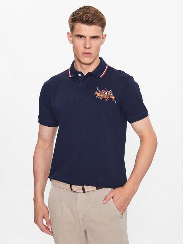 Polo Ralph Lauren Polo Ralph Lauren Тениска с яка и копчета 710900614006 Тъмносин Custom Slim Fit