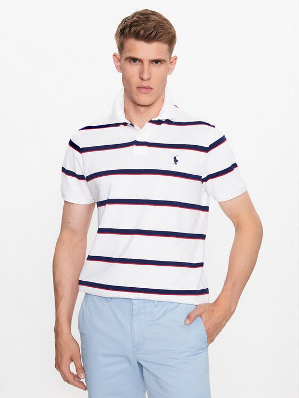 Polo Ralph Lauren Polo Ralph Lauren Тениска с яка и копчета 710910521001 Бял Custom Slim Fit