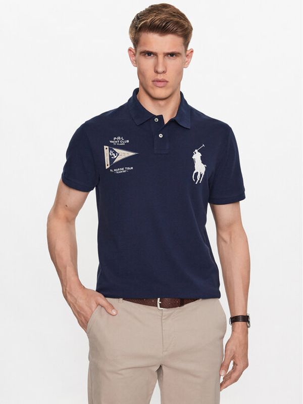 Polo Ralph Lauren Polo Ralph Lauren Тениска с яка и копчета 710910565001 Тъмносин Regular Fit