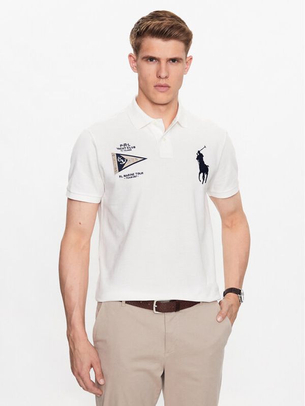 Polo Ralph Lauren Polo Ralph Lauren Тениска с яка и копчета 710910565003 Бял Regular Fit