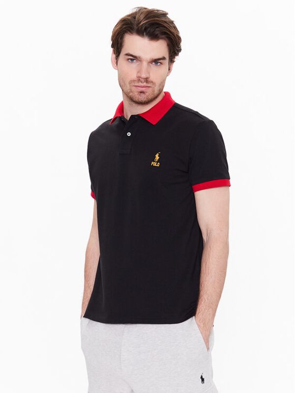 Polo Ralph Lauren Polo Ralph Lauren Тениска с яка и копчета 710913593001 Черен Slim Fit