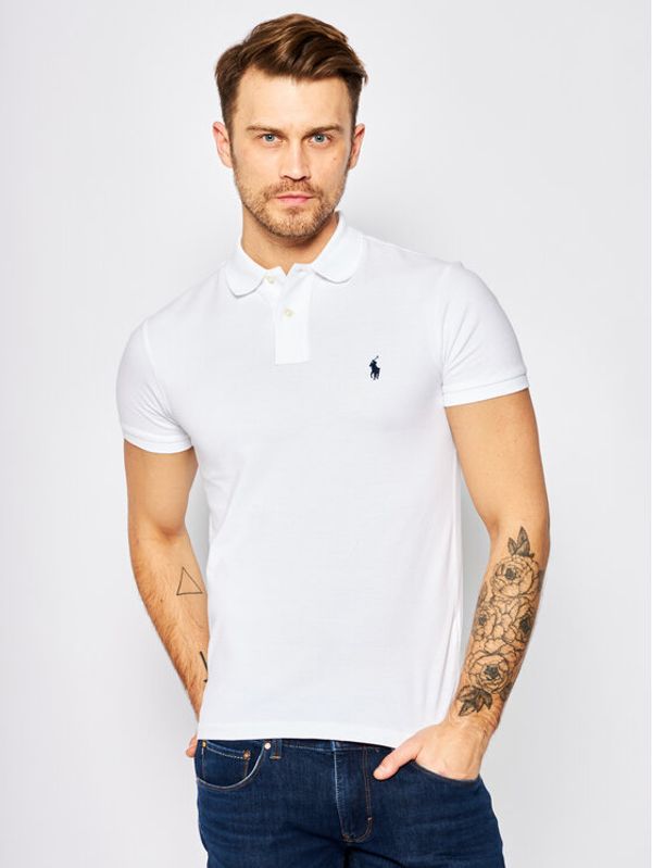 Polo Ralph Lauren Polo Ralph Lauren Тениска с яка и копчета Core Replen 710548797 Бял Slim Fit